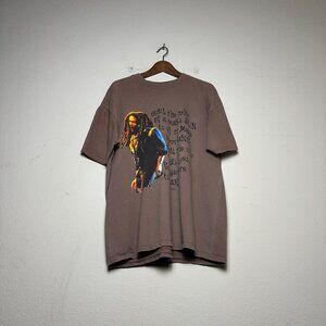 Bob Marley Official Graphic T Shirt Men L Brown Band Reggae Classic Streetwear